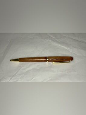 Great Wolf Wooden Pen in Brown with Gold Trim